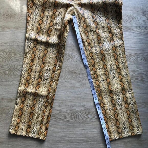Free People Cowgirl Core Faux Leather Pants Snakeskin Zip Details Western - Picture 10 of 14